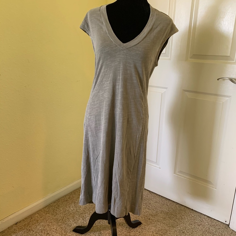 James Perse Tshirt cap sleeve dress tan/gray